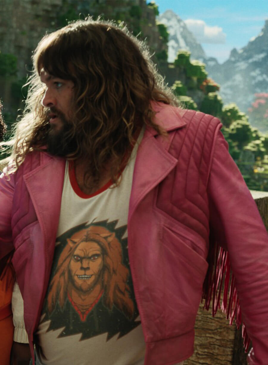 A Minecraft 2025 Jason Momoa Garett Pink Leather Jacket