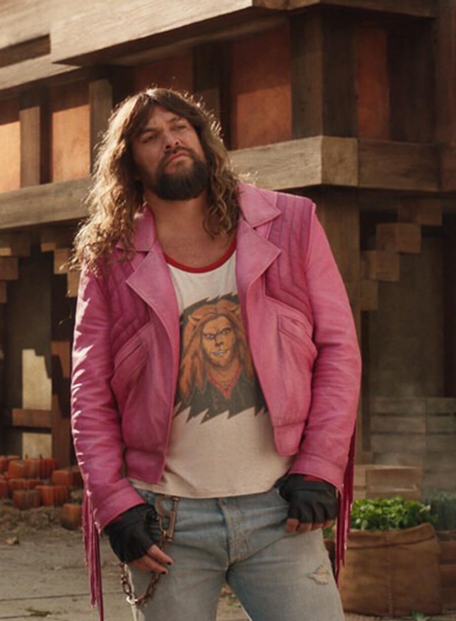A Minecraft 2025 Jason Momoa Garett Pink Leather Jacket