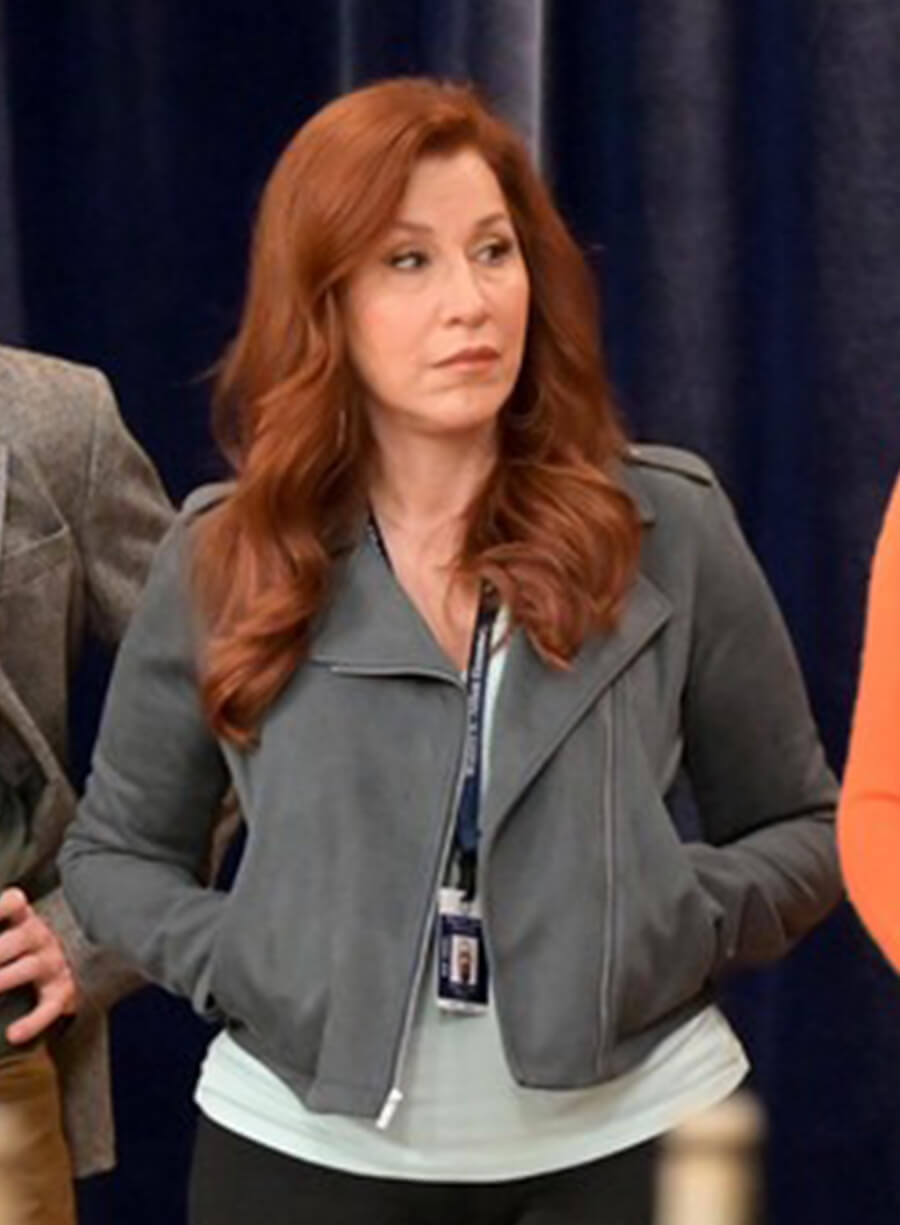 Abbott Elementary Melissa Schemmenti Grey Cropped Jacket