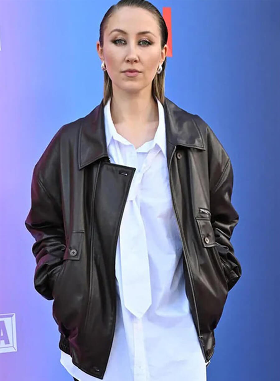 Adolescence 2025 Event Erin Doherty Black Leather Jacket