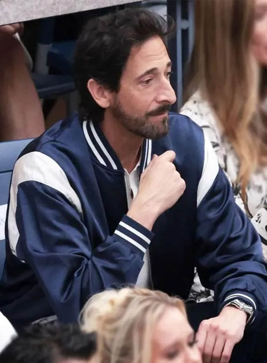 Adrien Brody US Open 2025 Blue Jacket
