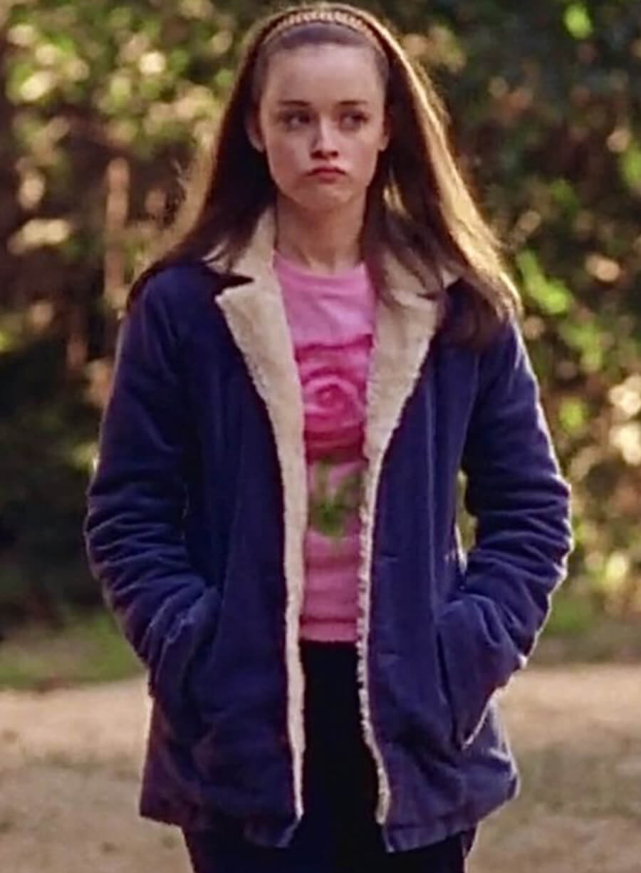 Alexis Bledel Gilmore Girls Rory Gilmore Blue Fur Shearling Jacket