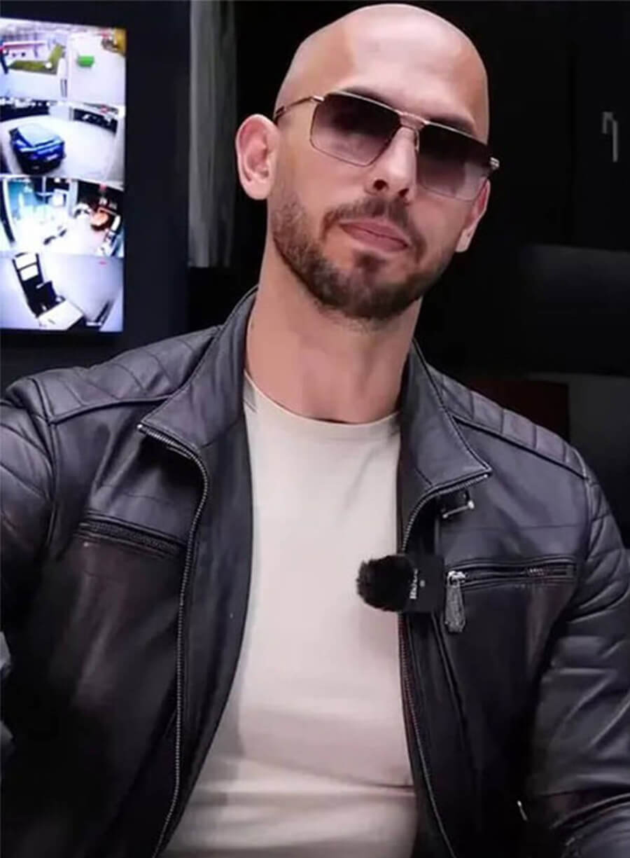 Andrew Tate Black Leather Jacket