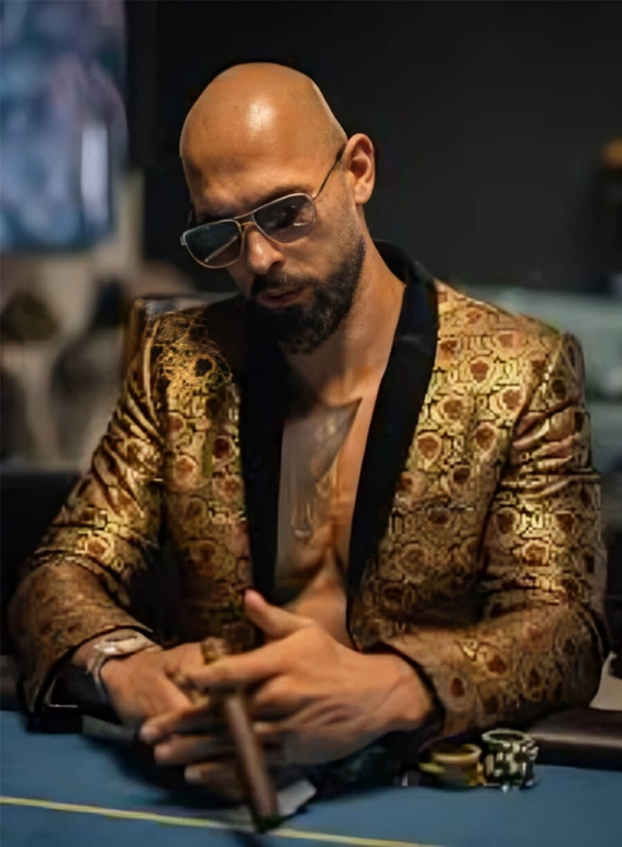 Andrew Tate Golden Printed Blazer