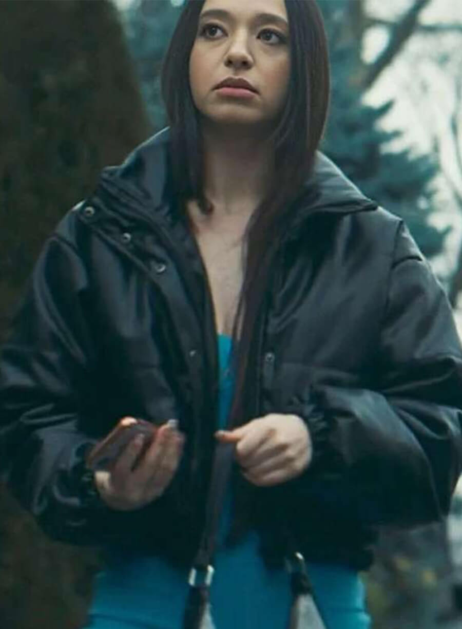 Anora 2024 Mikey Madison Ani Black Bomber Jacket