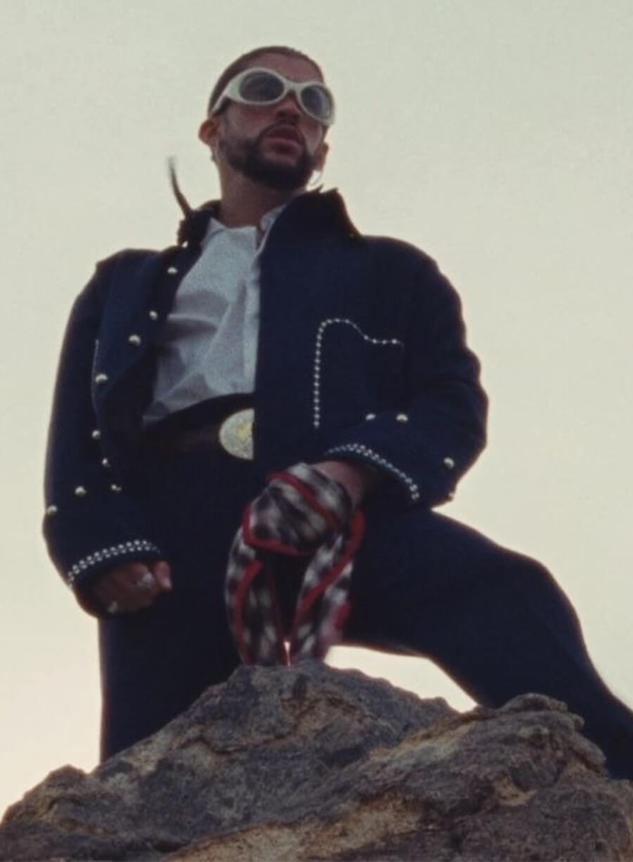 Bad Bunny Where She Goes Blue Studded Jacket