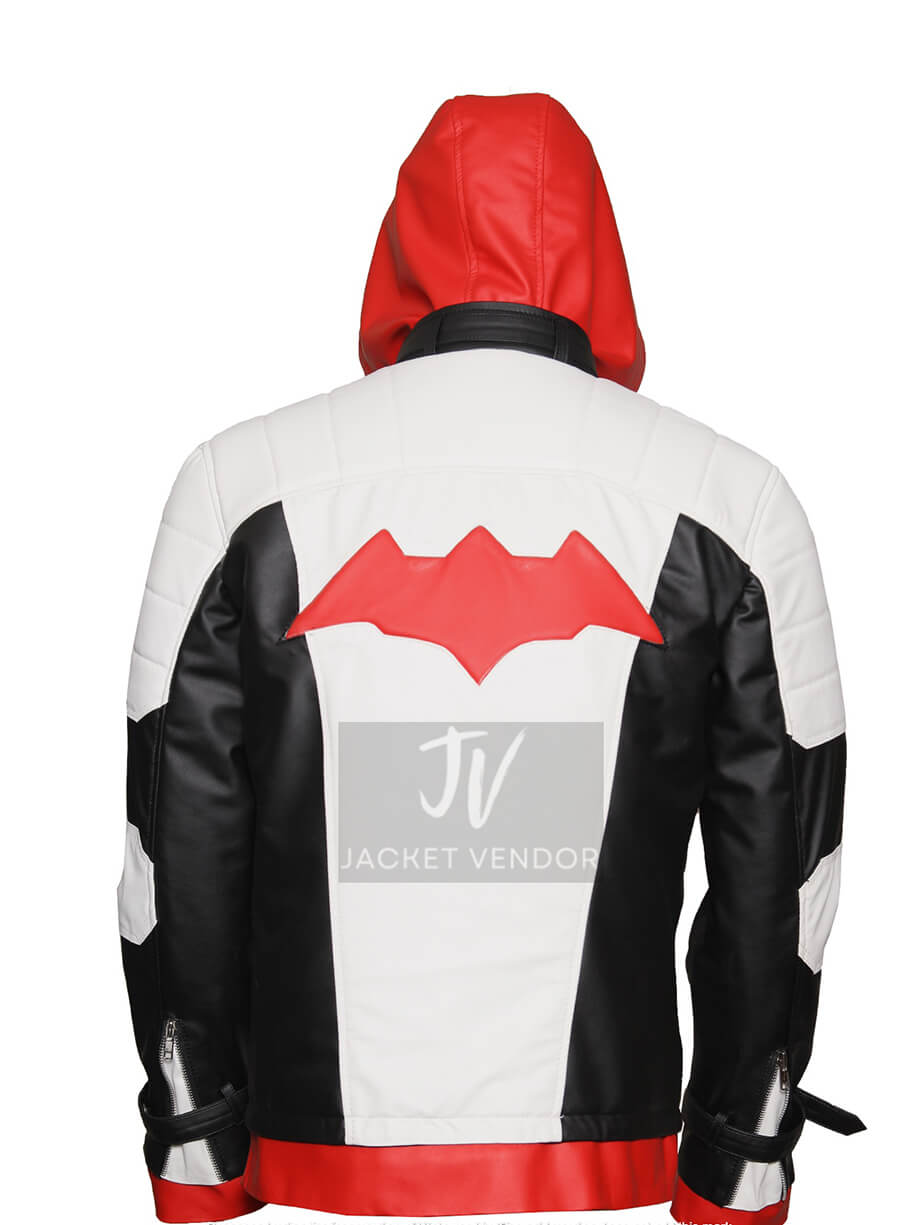 Batman Arkham Knight Red Bat Logo Hooded Jacket