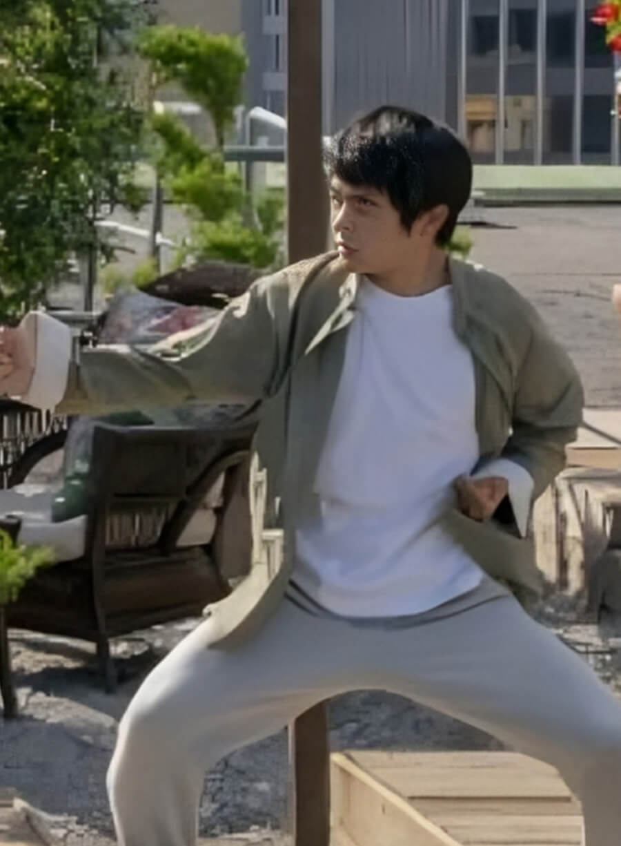 Ben Wang Karate Kid Legends 2025 Li Fong Grey Jacket