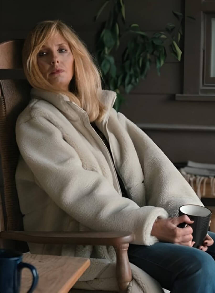 Beth Dutton Dutton Ranch White Sherpa Fur Coat