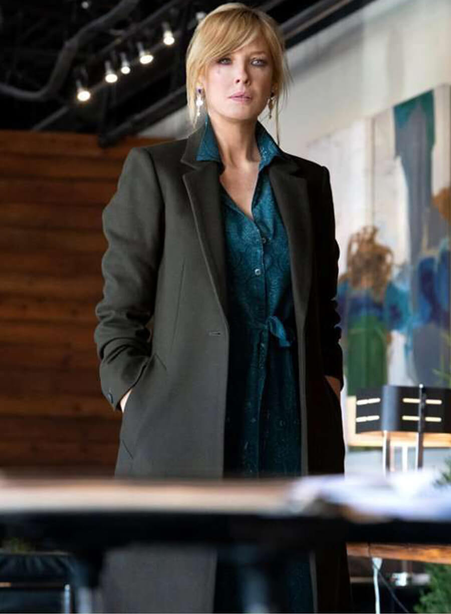 Beth Dutton Yellowstone Season 3 Grey Wool Coat