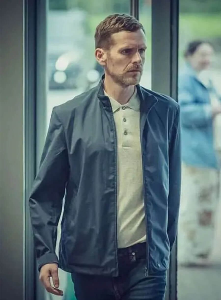 Betrayal 2026 Shaun Evans John Hughes Blue Jacket