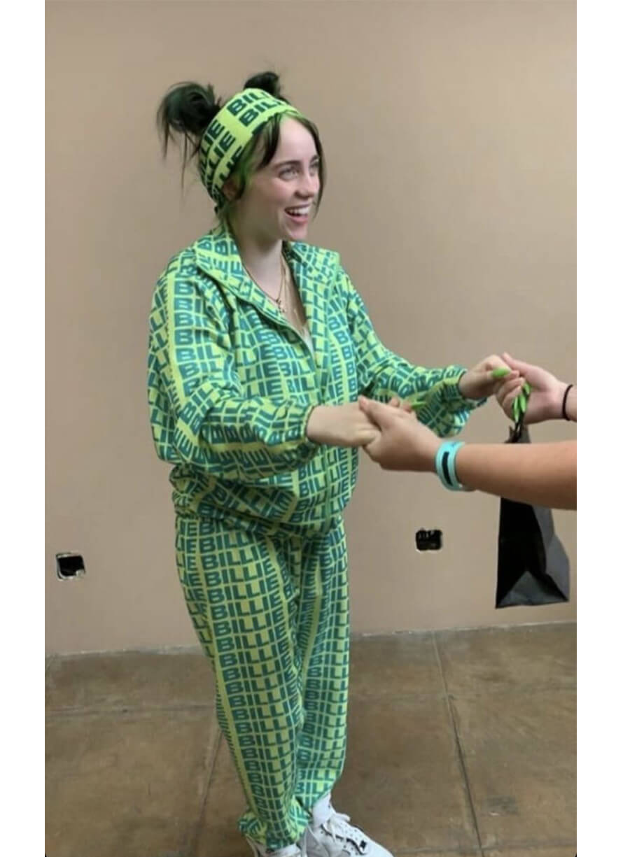 Billie Eilish Green and Yellow Tracksuit