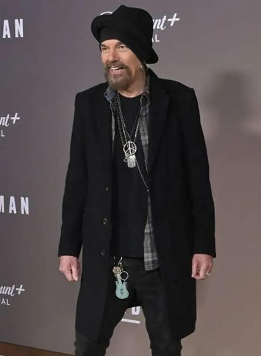 Billy Bob Thornton Landman Event Black Wool Coat