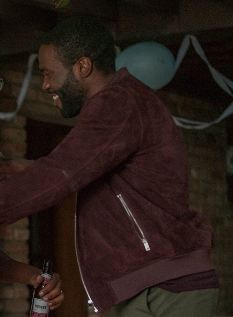 Black Mirror Yahya Abdul Mateen Karl Maroon Jacket
