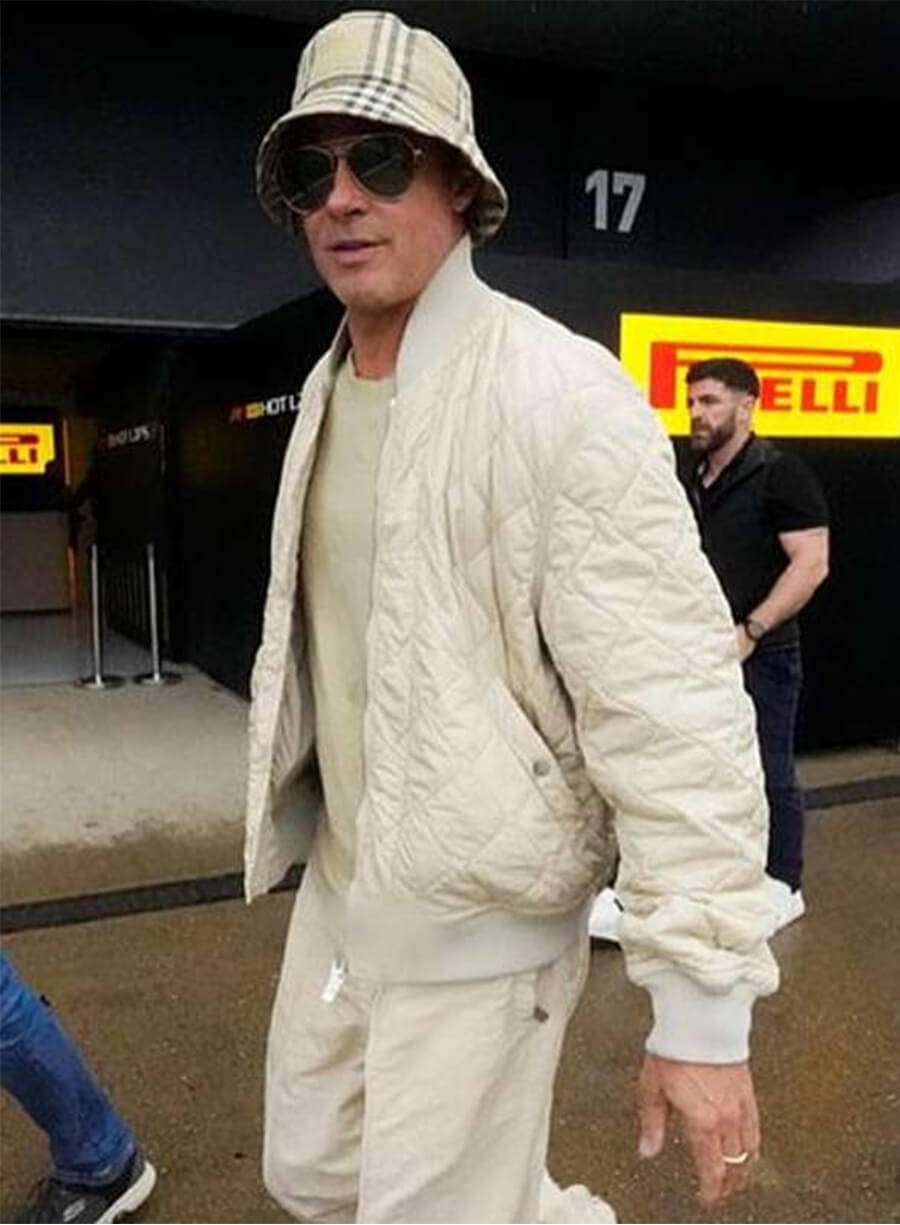 Brad Pitt F1 Movie 2025 Quilted Bomber Jacket