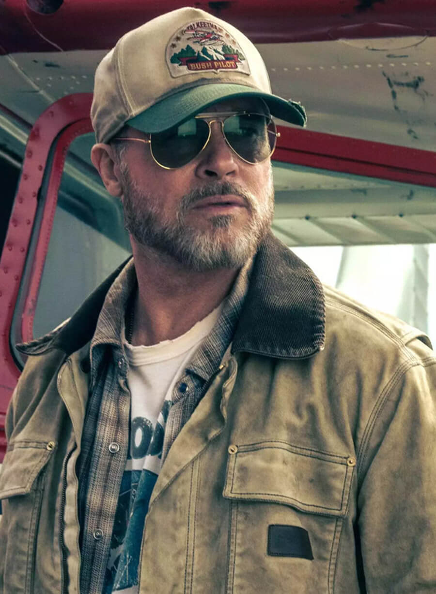 Brad Pitt Heart of the Beast 2026 James Beige Trucker Jacket