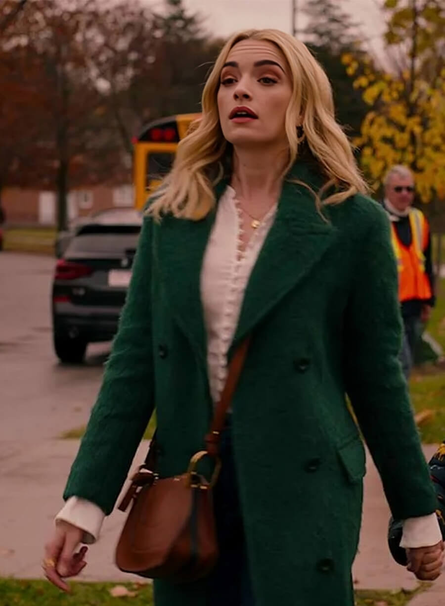 Brianne Howey Ginny & Georgia Miller Green Wool Coat
