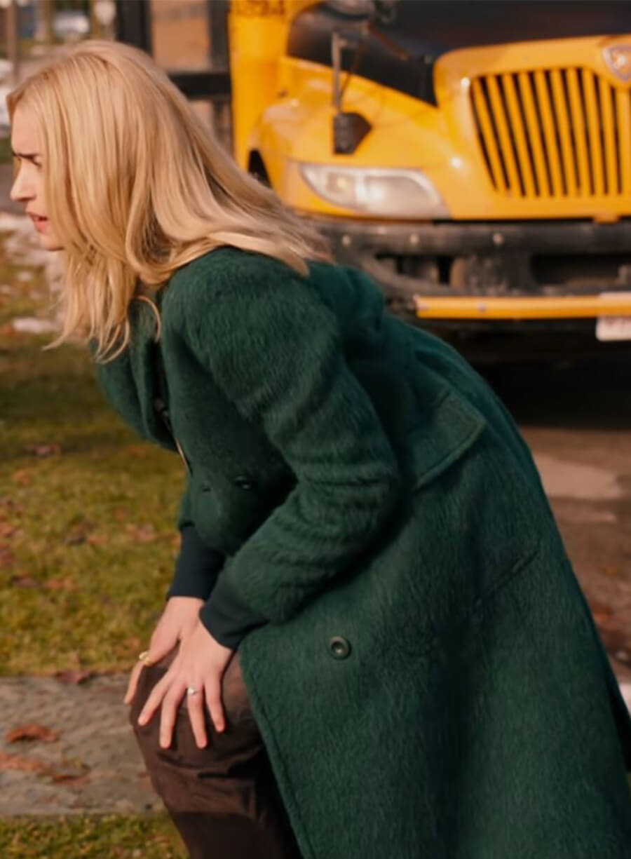 Brianne Howey Ginny & Georgia Miller Green Wool Coat