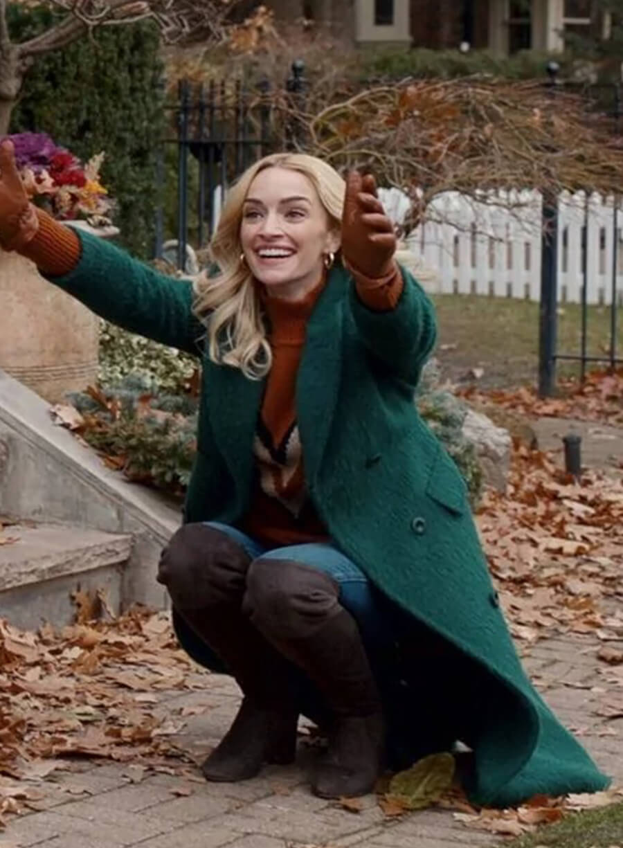 Brianne Howey Ginny & Georgia Miller Green Wool Coat