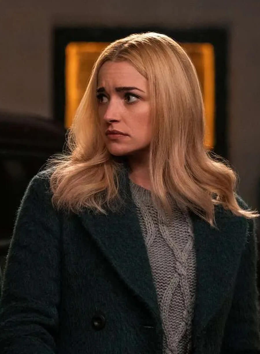 Brianne Howey Ginny & Georgia Miller Green Wool Coat