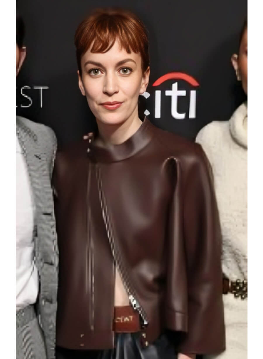 Britt Lower Severance Event Leather Brown Jacket