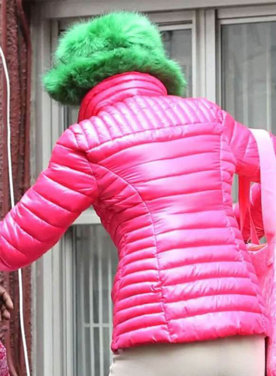 Carrie Preston Elsbeth Tascioni Pink Puffer Jacket