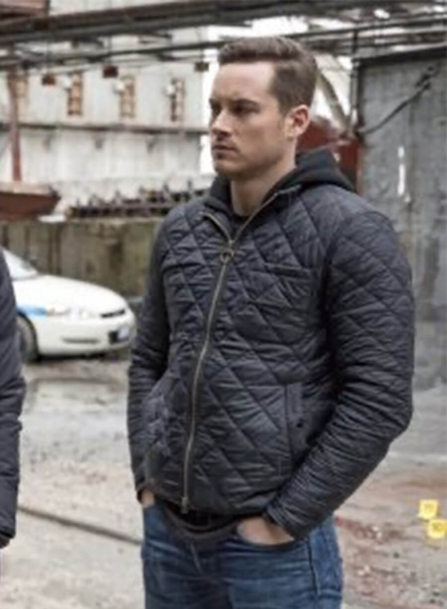 Chicago P.D. Jesse Lee Soffer Jay Halstead Black Quilted Jacket