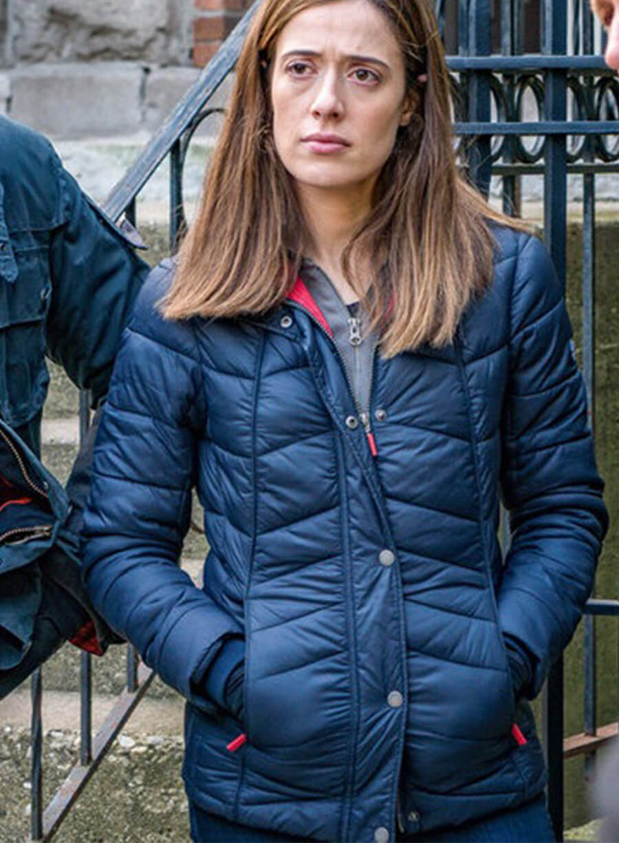 Chicago P.D. Marina Squerciati Kim Burgess Blue Quilted Puffer Jacket