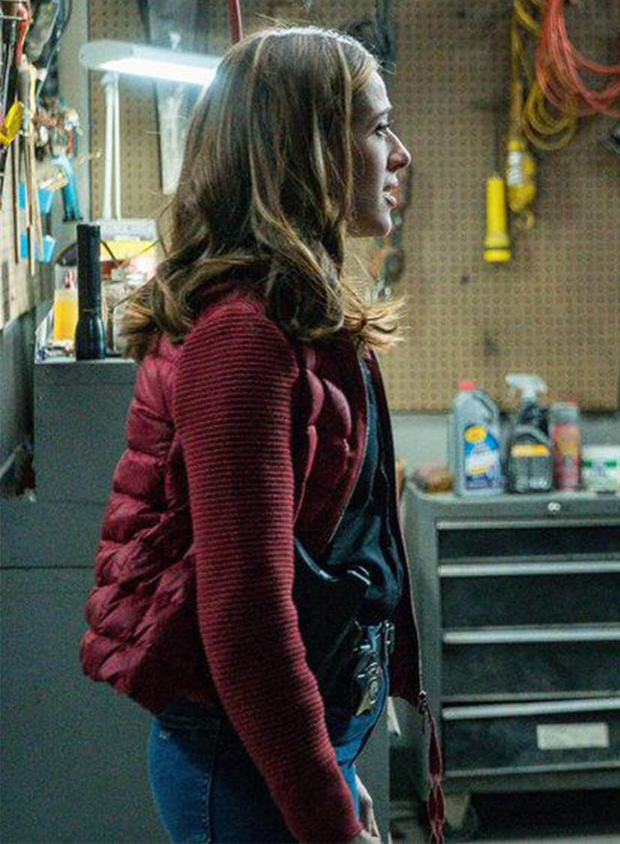 Chicago P.D. Marina Squerciati Kim Burgess Red Puffer Jacket
