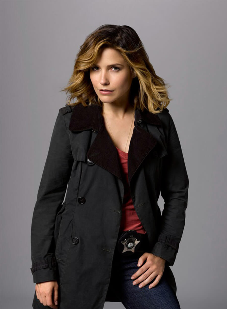Chicago P.D. Sophia Bush Erin Lindsay Black Trench Coat