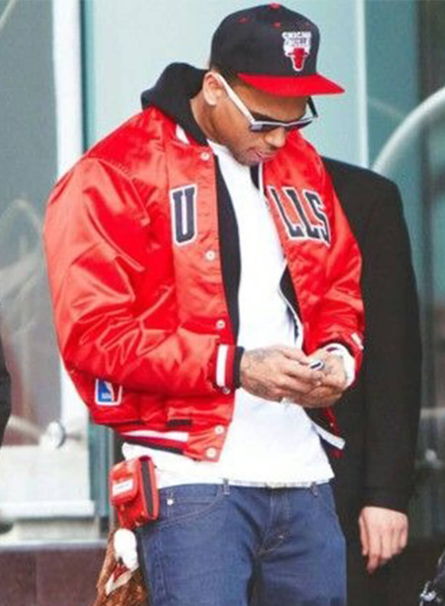 Chris Brown Red Varsity Jacket