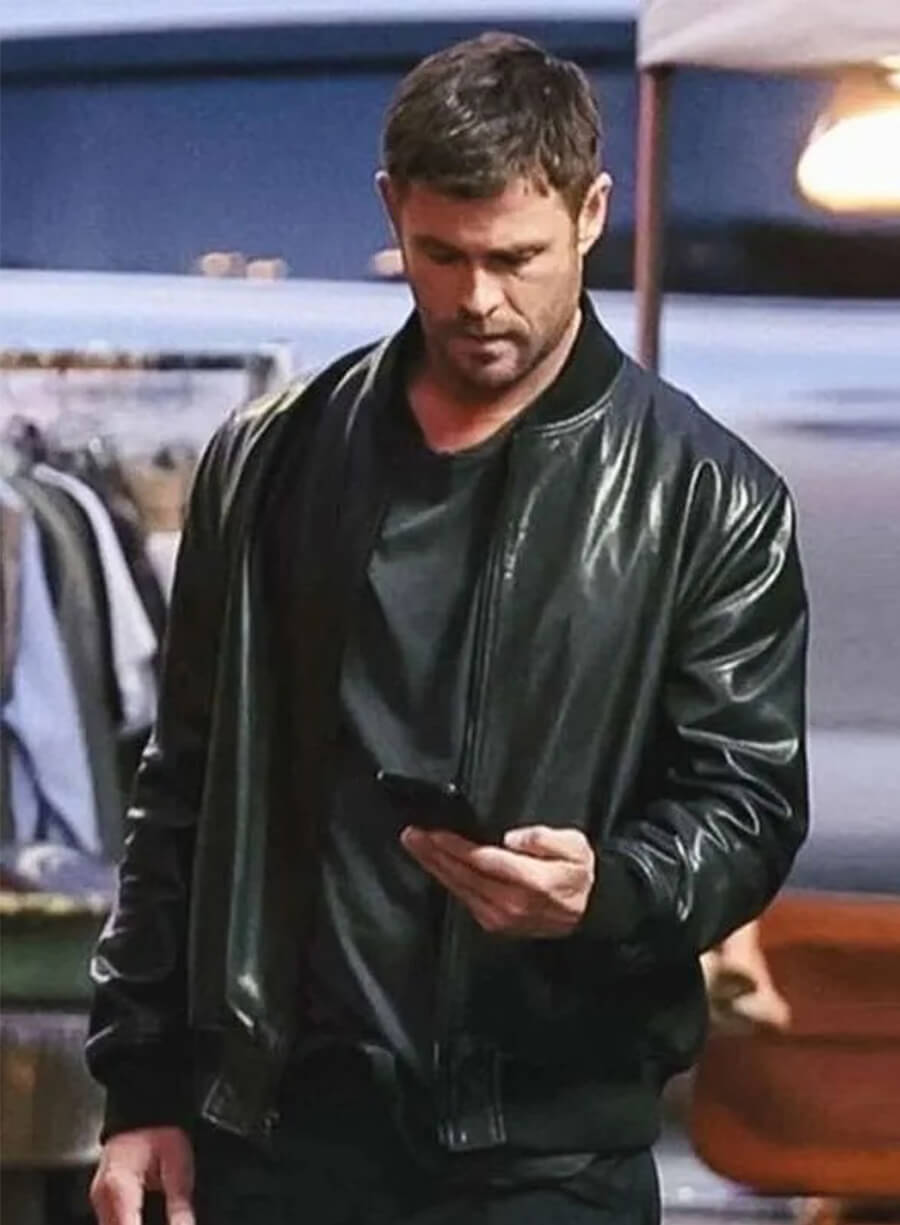 Chris Hemsworth Crime 101 Mike James Davis Leather Jacket