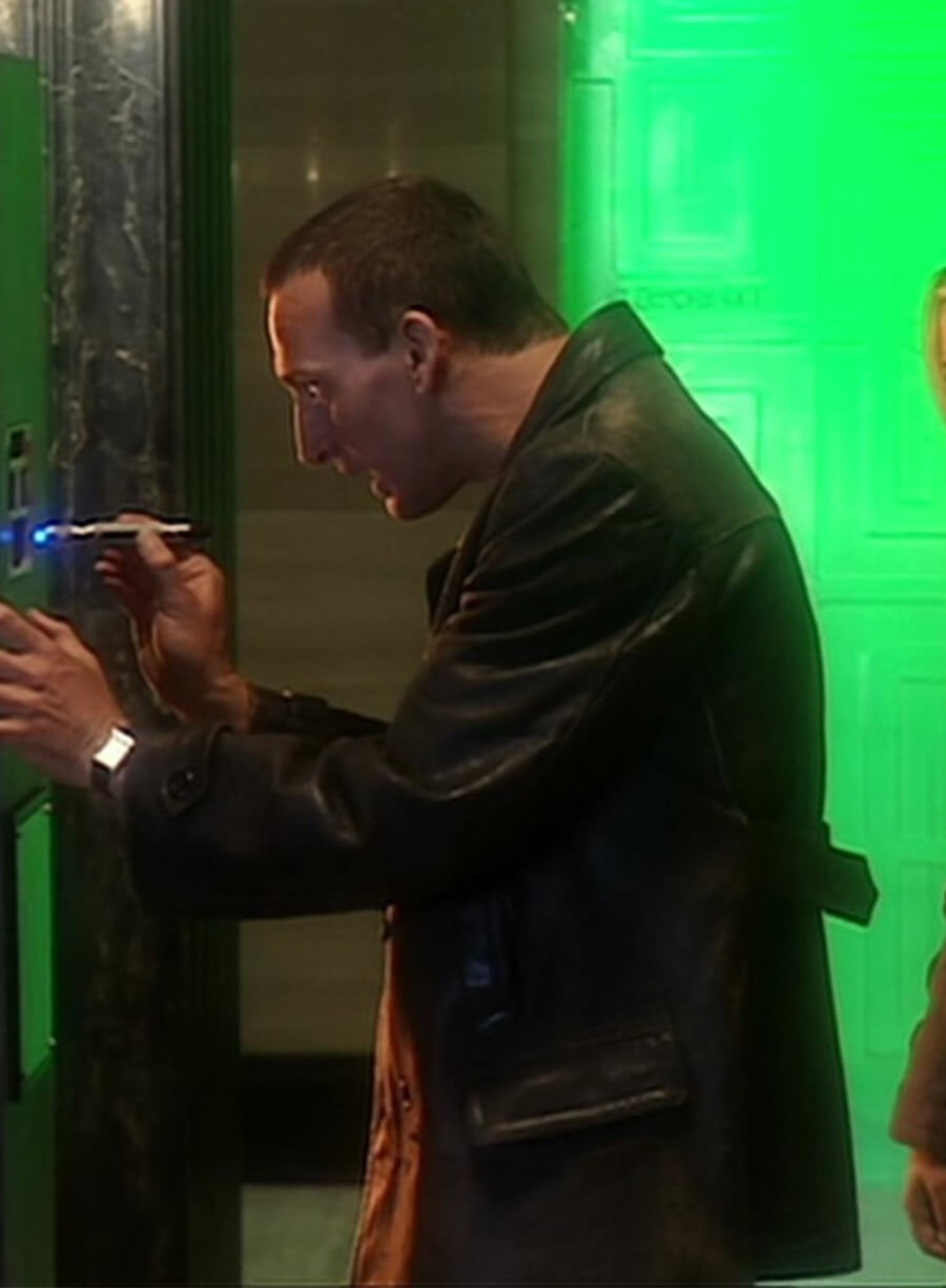 Christopher Eccleston Doctor Who Black Leather Coat