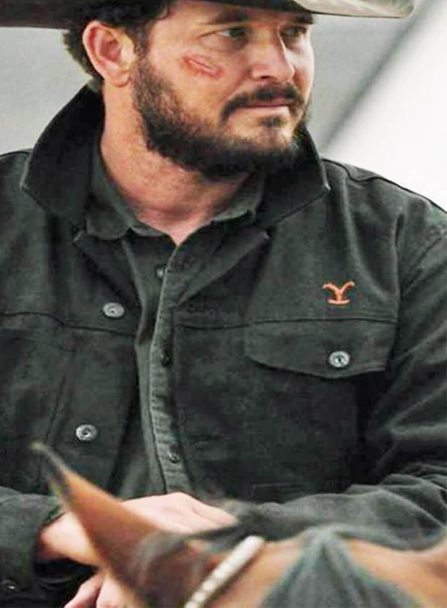 Cole Hauser Yellowstone RIP Wheeler Black Cotton Jacket