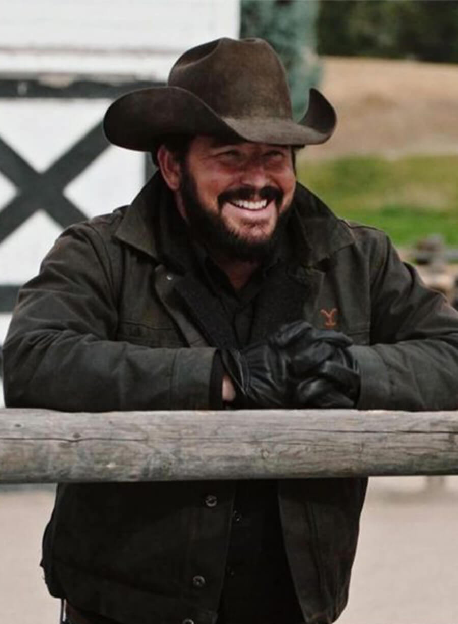 Cole Hauser Yellowstone RIP Wheeler Black Cotton Jacket