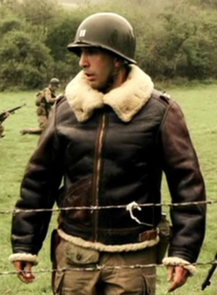 David Schwimmer Band Of Brothers Herbert M. Sobel Shearling Leather Jacket
