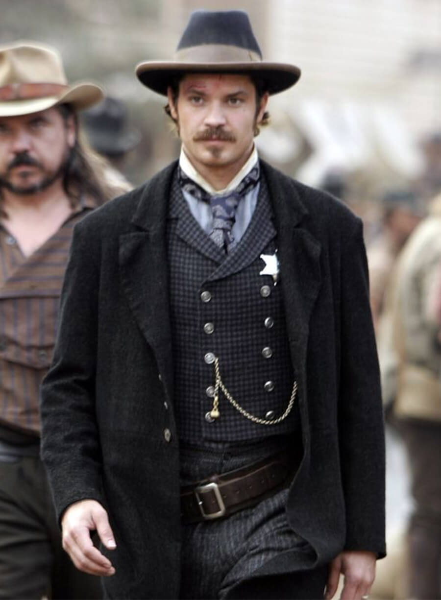 Deadwood Timothy Olyphant Seth Bullock Black Coat