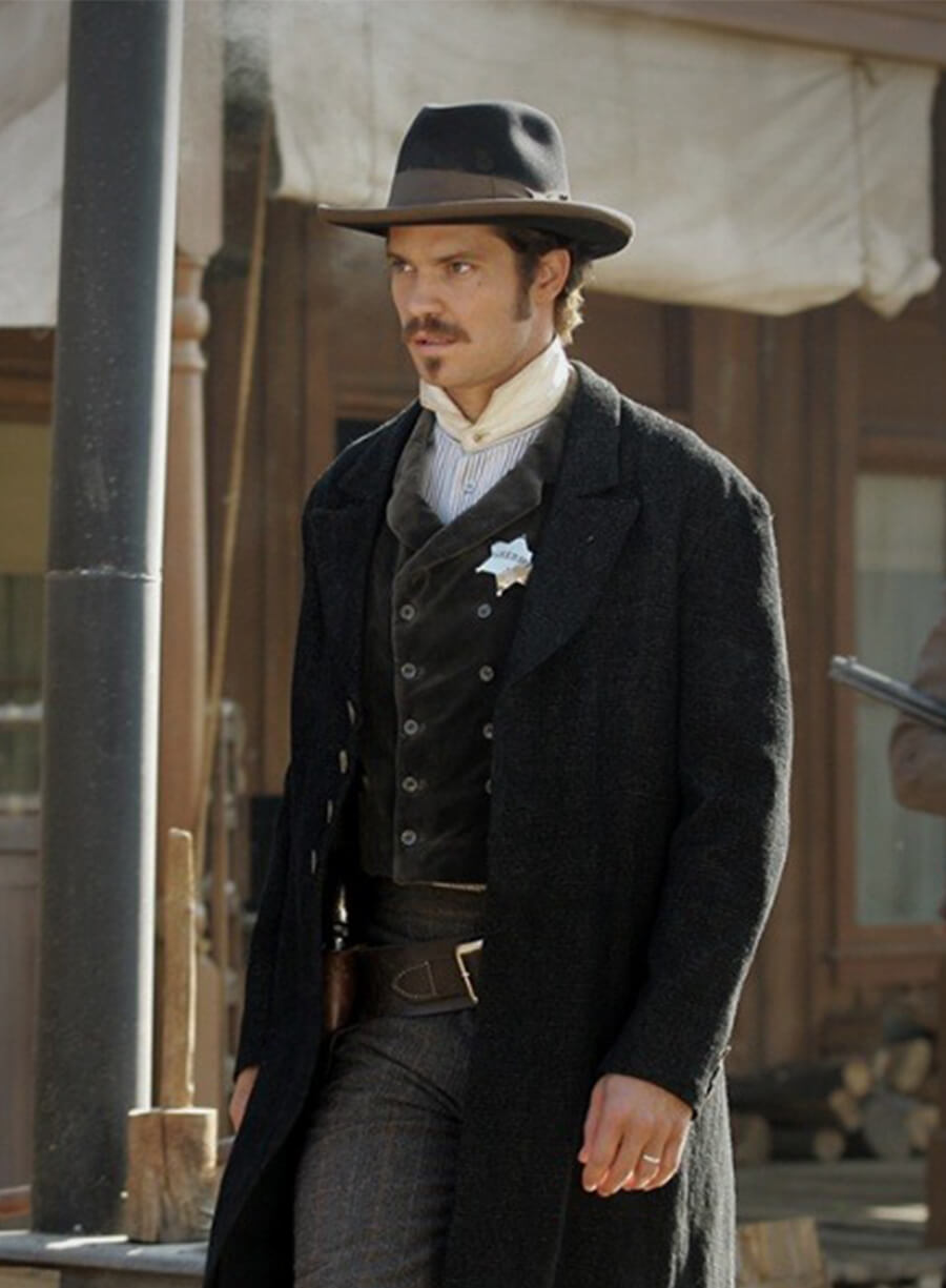 Deadwood Timothy Olyphant Seth Bullock Black Coat
