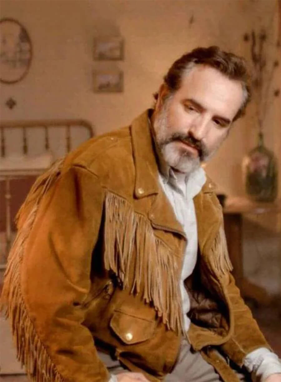 Deerskin Jean Dujardin Georges Brown Fringe Jacket