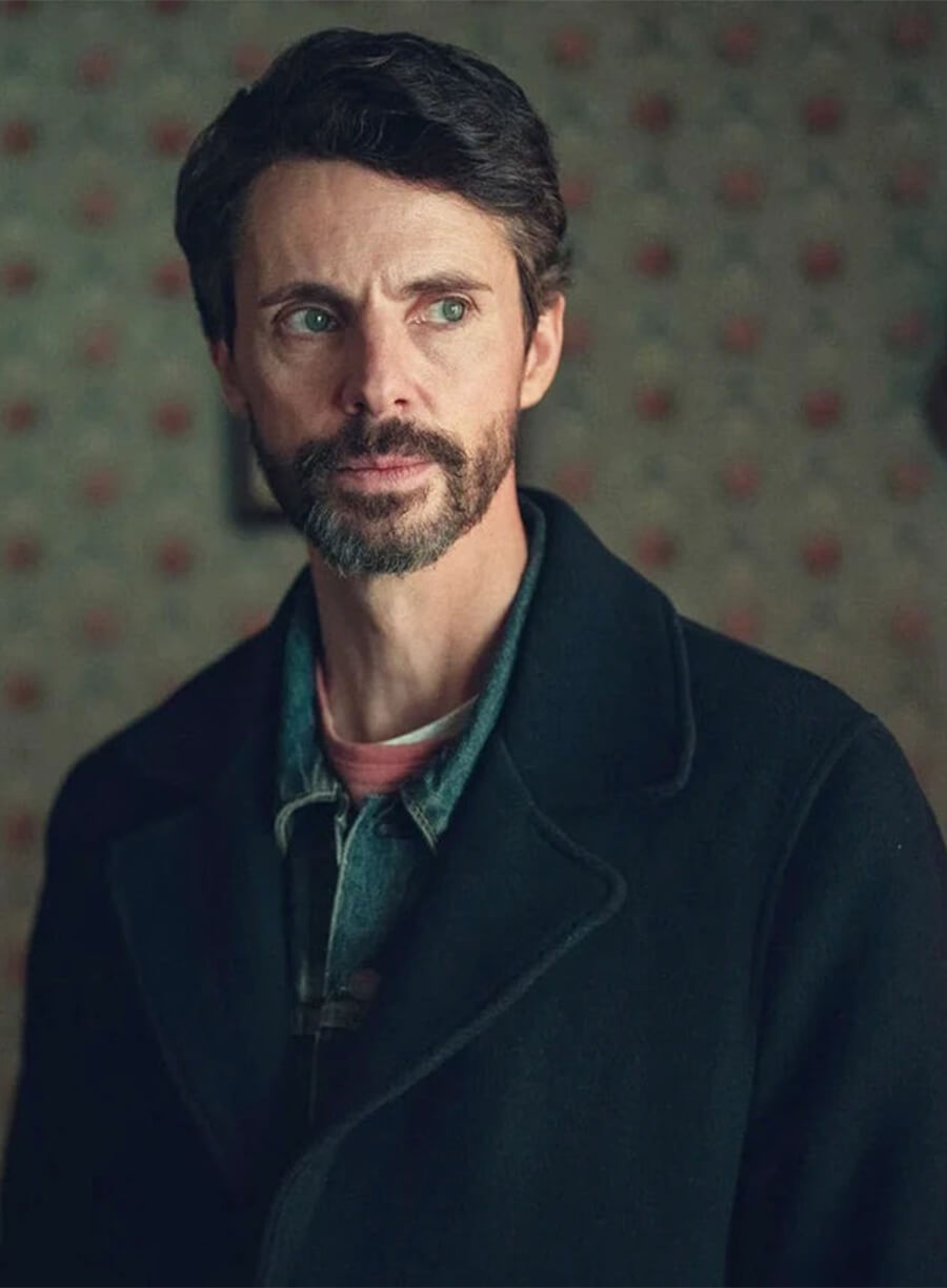 Dept. Q Matthew Goode Carl Morck Black Wool Coat