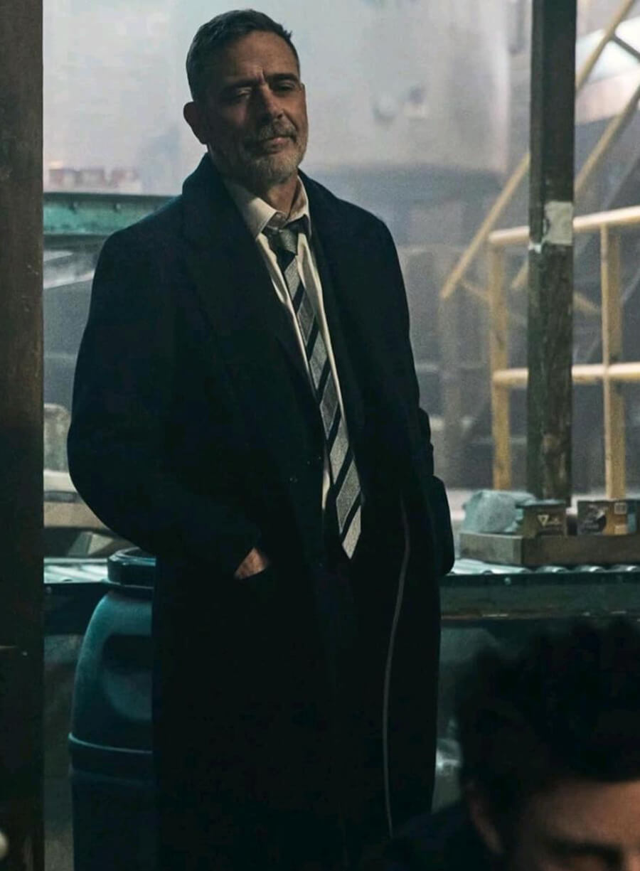 Dirty Business 2024 Jeffrey Dean Morgan Black Coat