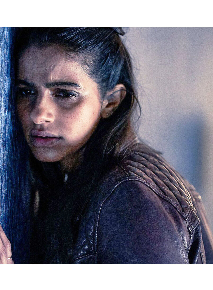 Doctor Who Mandip Gill Yasmin Khan Maroon Leather Jacket