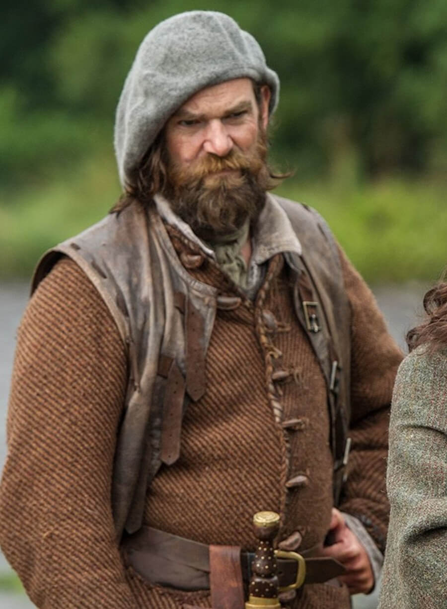 Duncan Lacroix Outlander Murtagh Brown Leather Vest