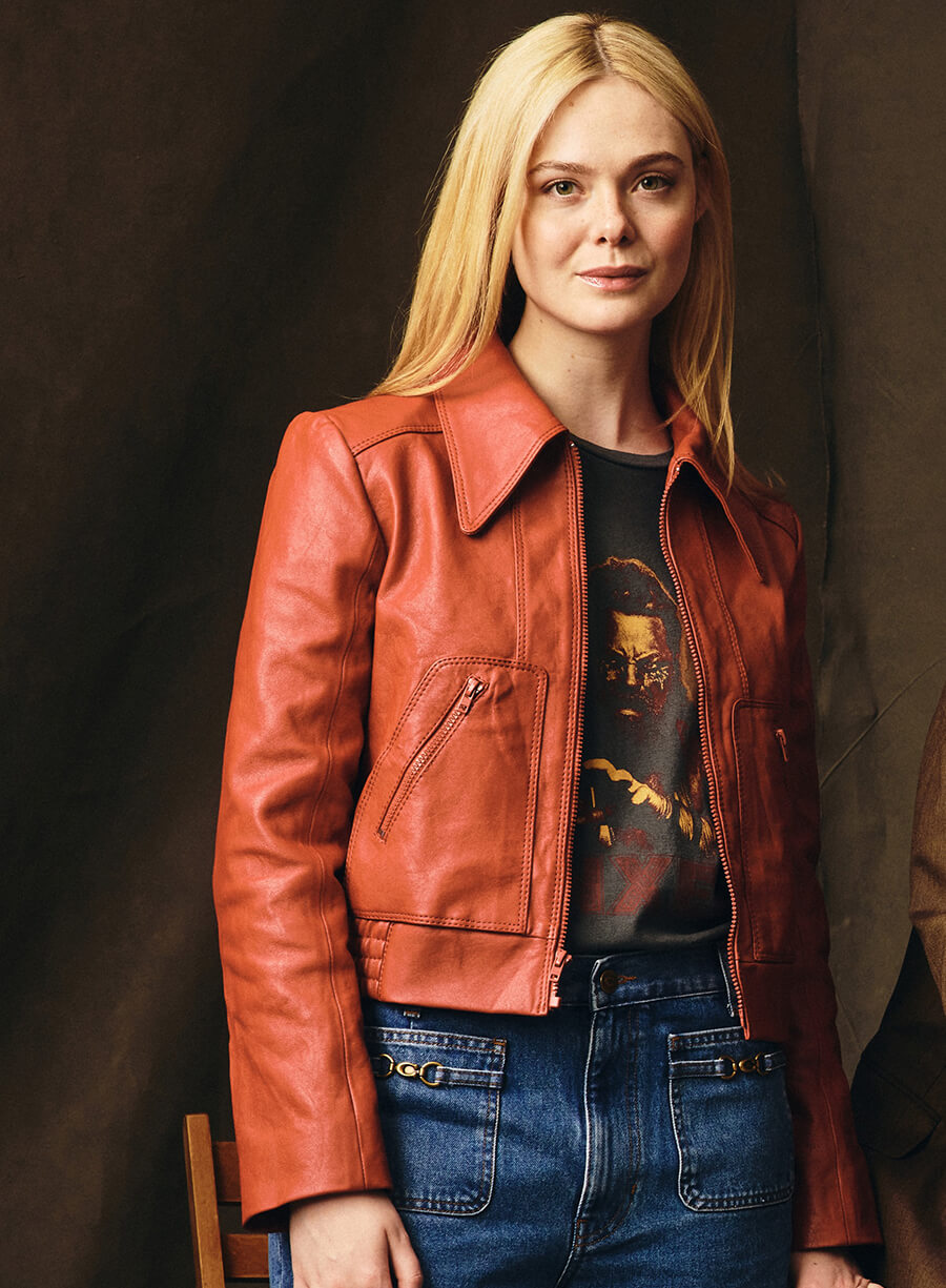 Elle Fanning Margo’s Got Money Troubles Elle Fanning Leather Jacket