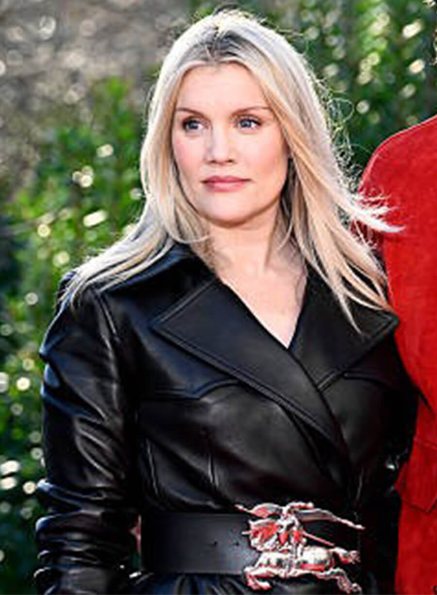 Emerald Fennell Wuthering Heights 2026 Event Black Leather Coat