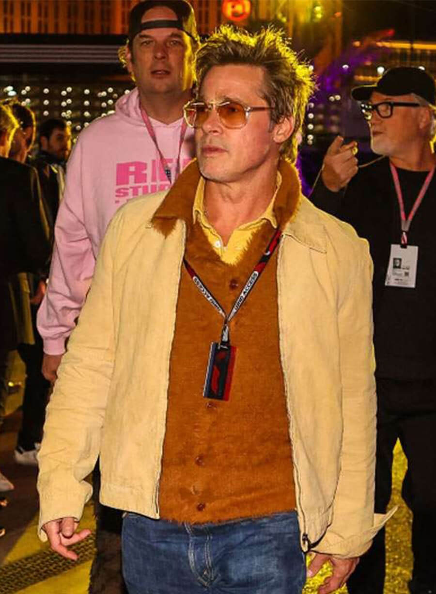 F1 Movie Premiere Brad Pitt Yellow Cotton Jacket