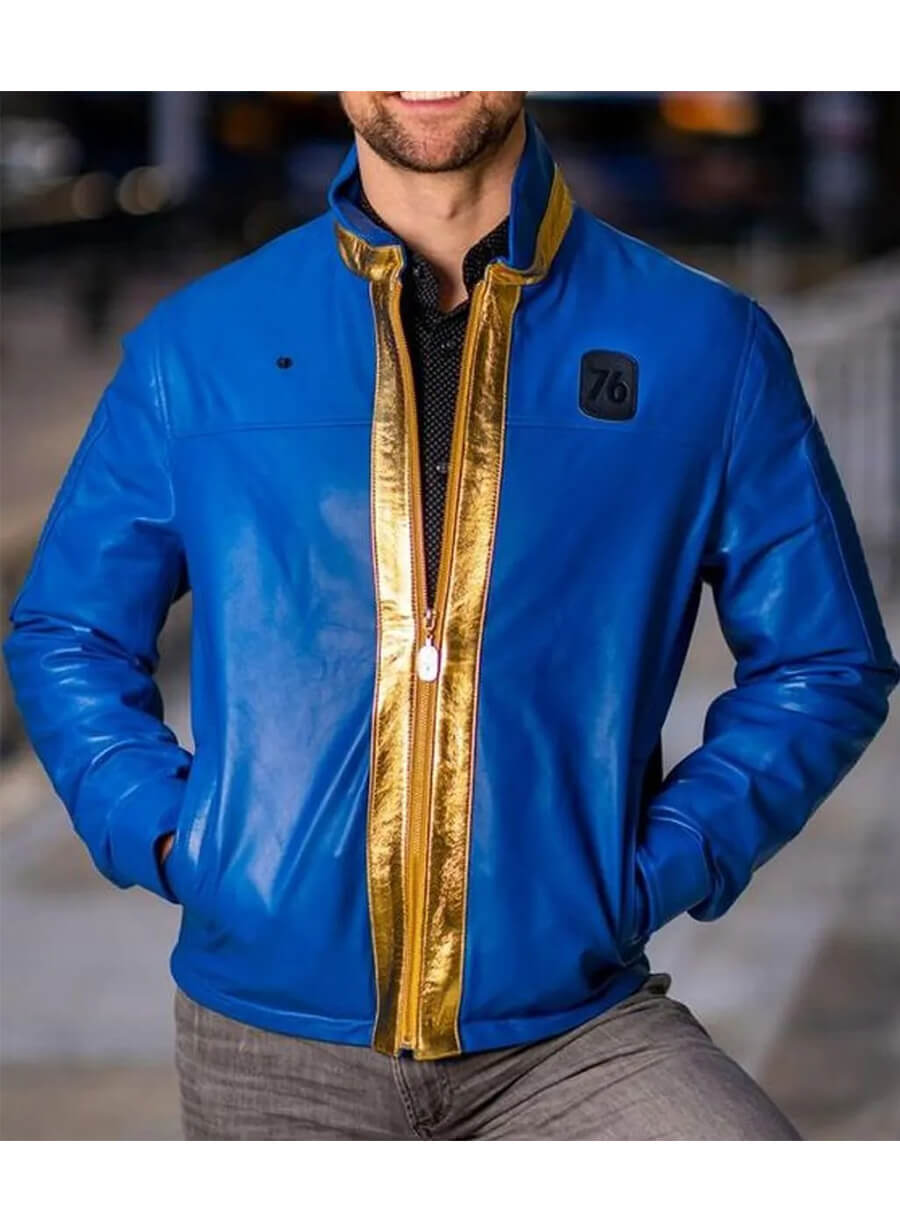 Fallout 76 Blue Leather Jacket Costume