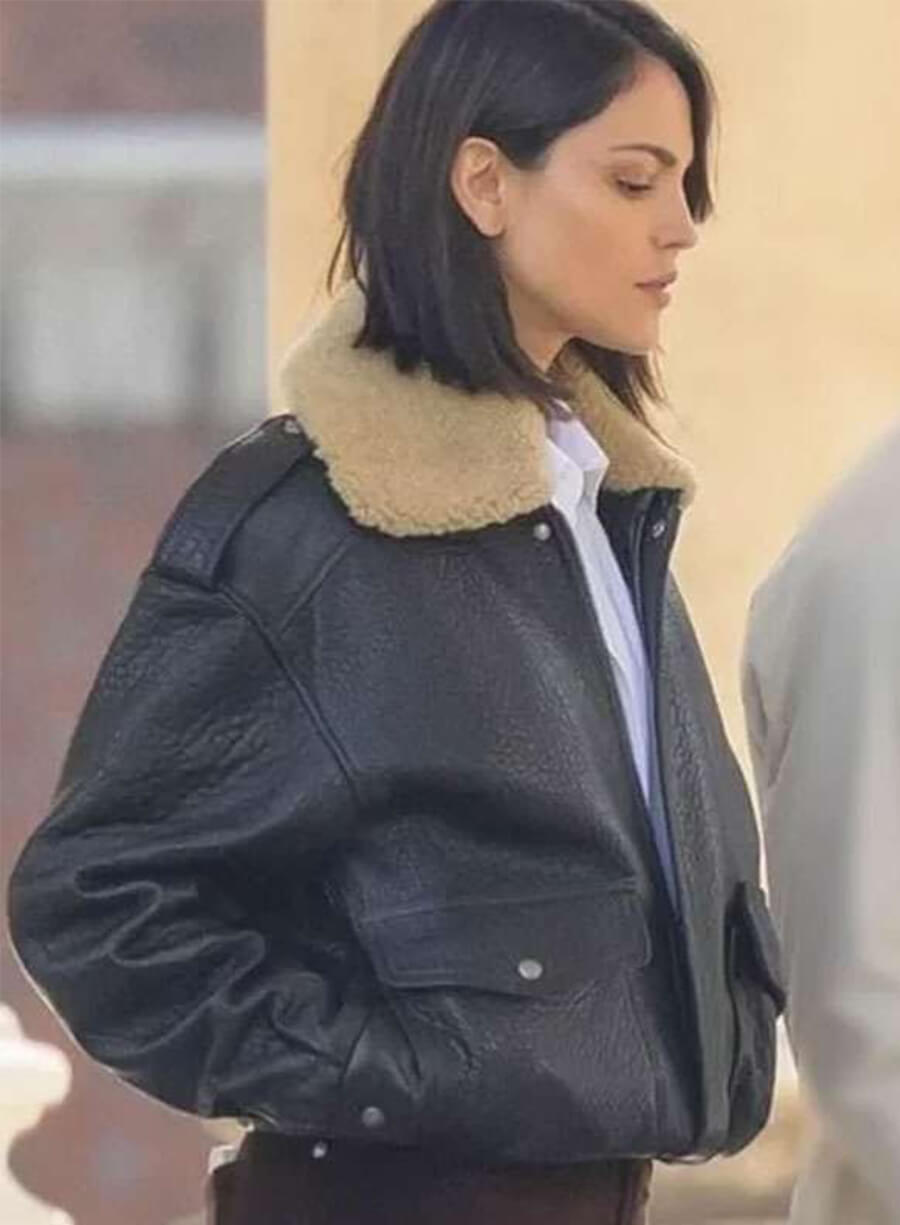 Fountain of Youth 2025 Eiza González Esme Black Leather Jacket