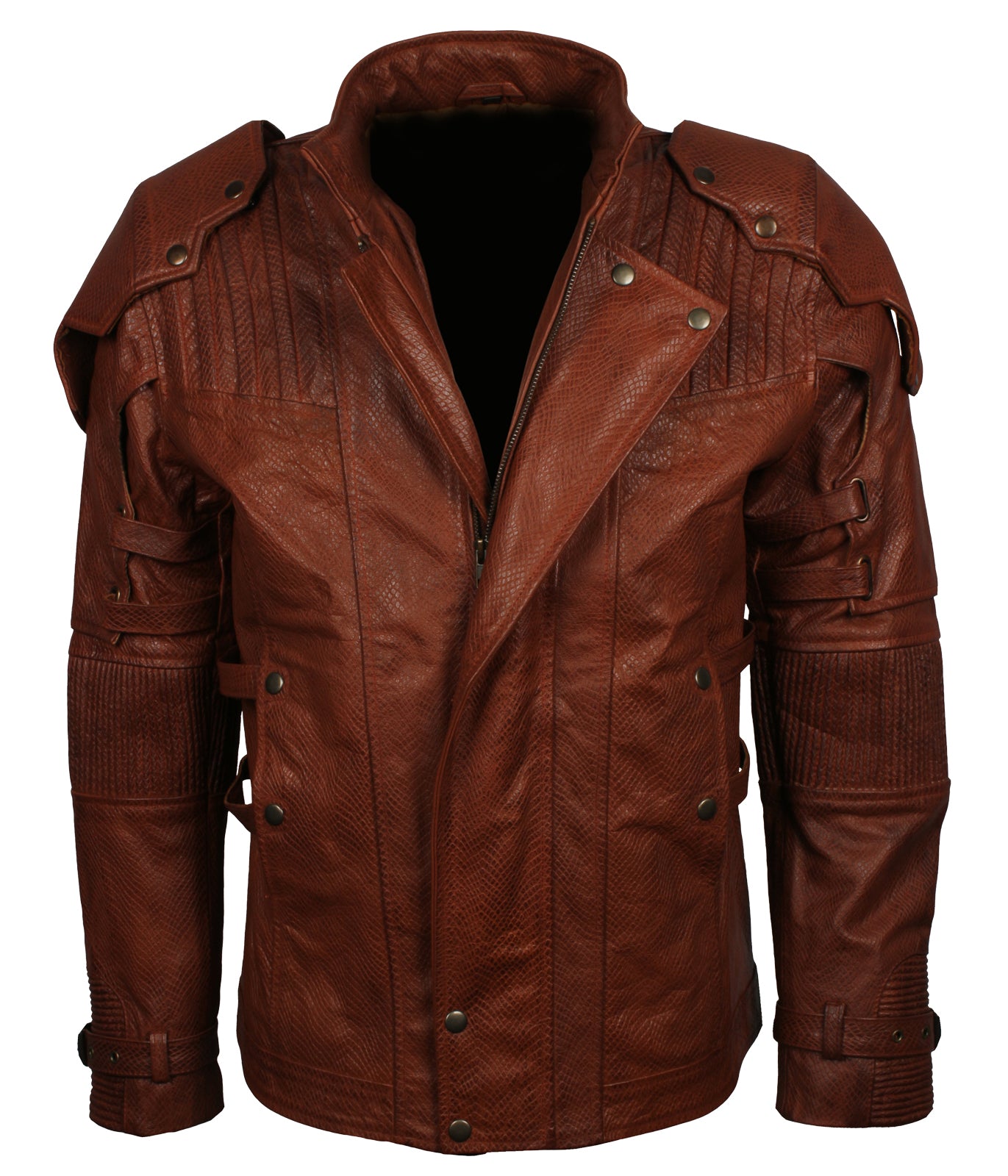 Galaxy Guardians Brown Biker Leather Cosplay Jacket