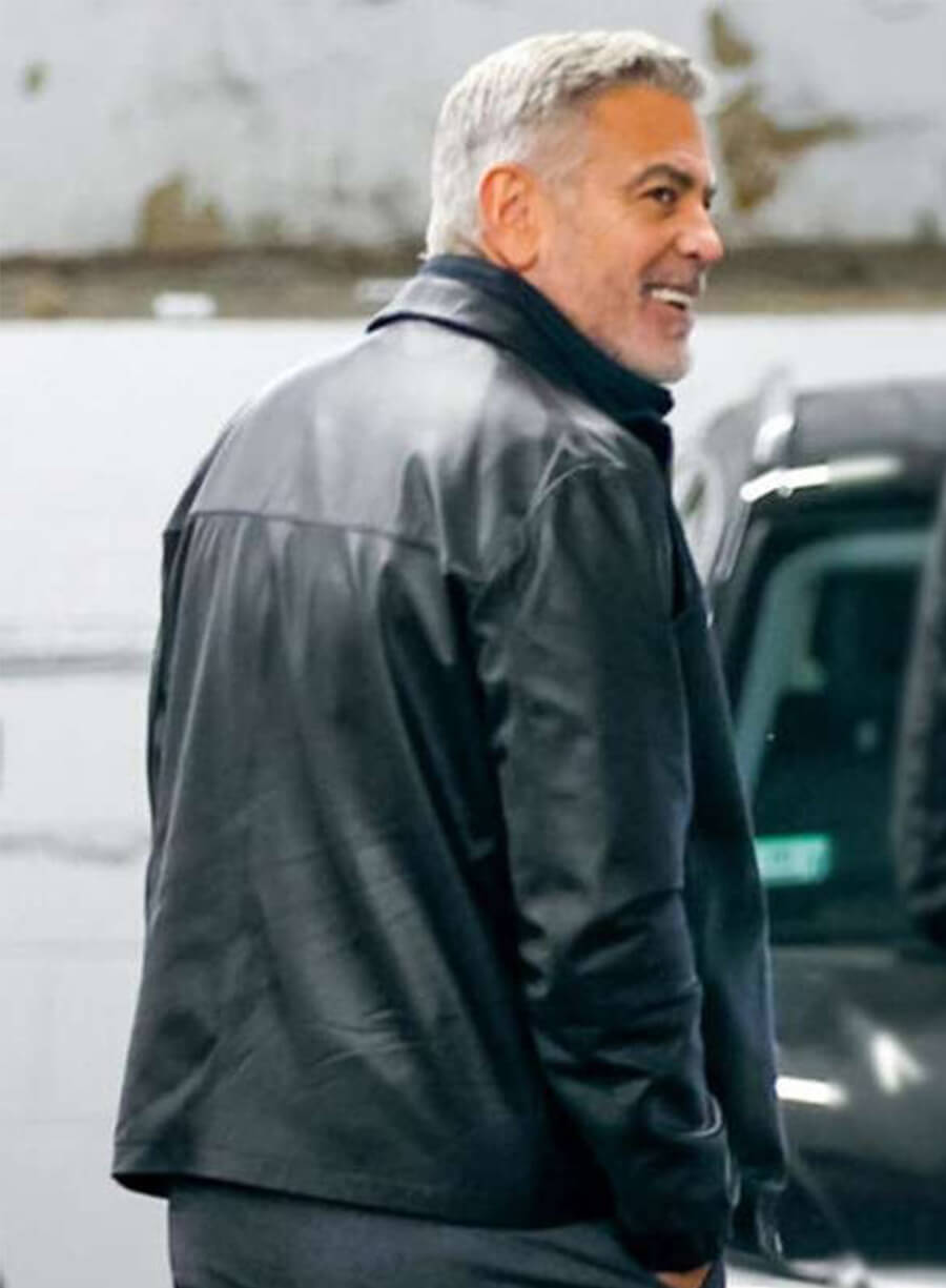 George Clooney Leather Black jacket